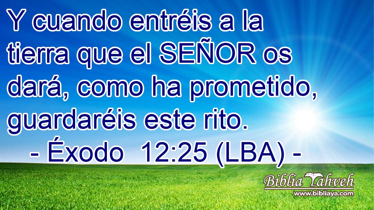 Y cuando entréis a la tierra que el SEÑOR os dará, como ha prometido, guardaréis este rito.