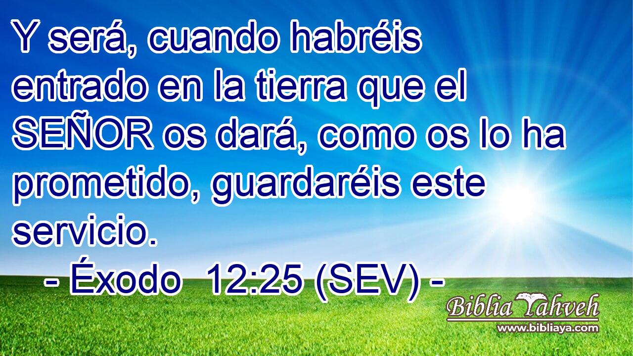 Y será, cuando habréis entrado en la tierra que el SEÑOR os dará, como os lo ha prometido, guardaréis este servicio.