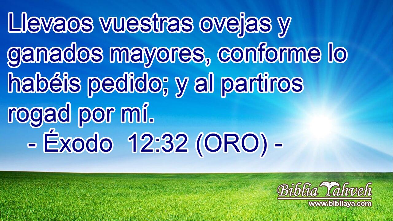  Llevaos vuestras ovejas y ganados mayores, conforme lo habéis pedido; y al partiros rogad por mí. 
