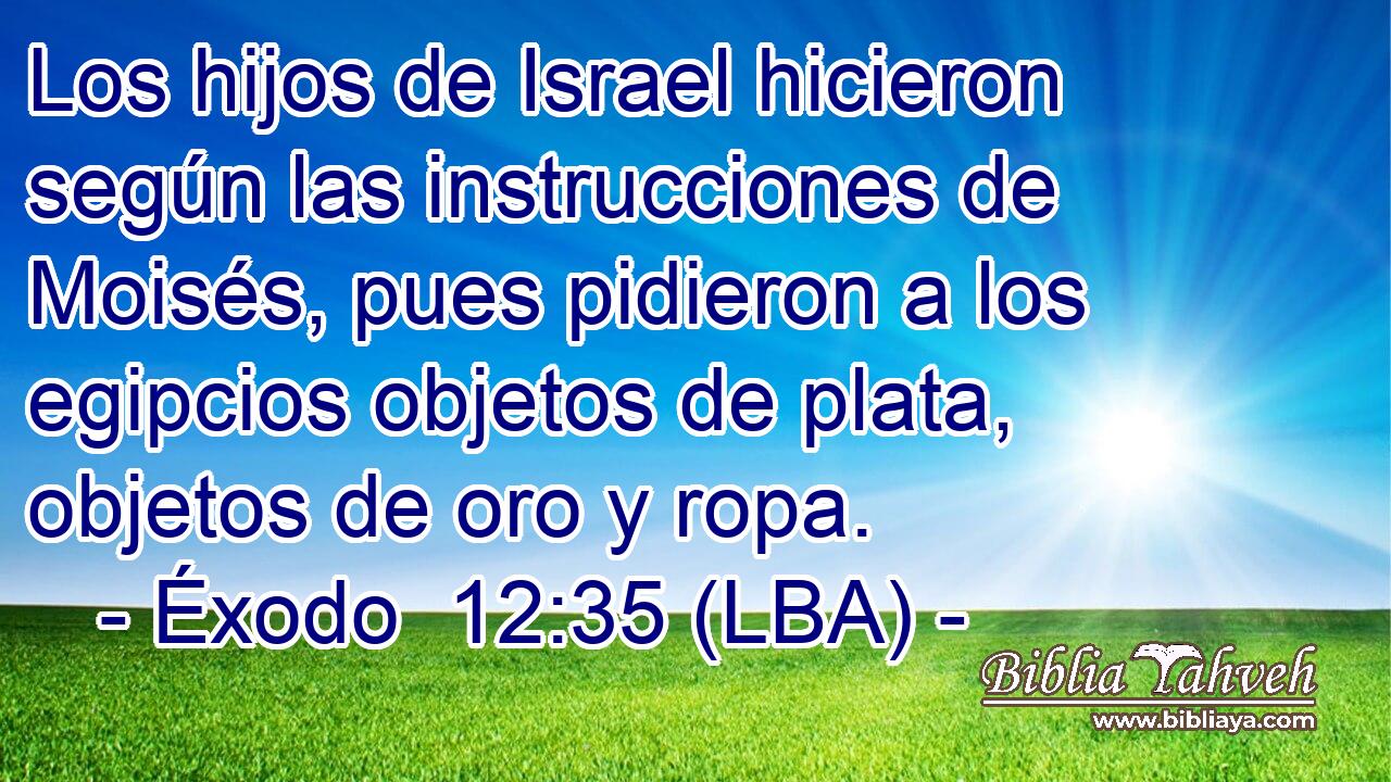 Los hijos de Israel hicieron según las instrucciones de Moisés, pues pidieron a los egipcios objetos de plata, objetos de oro y ropa.