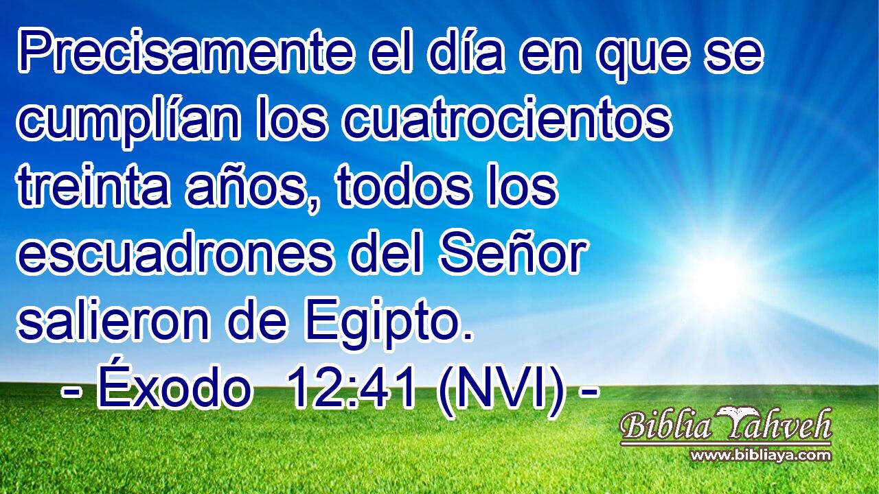  Precisamente el día en que se cumplían los cuatrocientos treinta años, todos los escuadrones del Señor salieron de Egipto. 