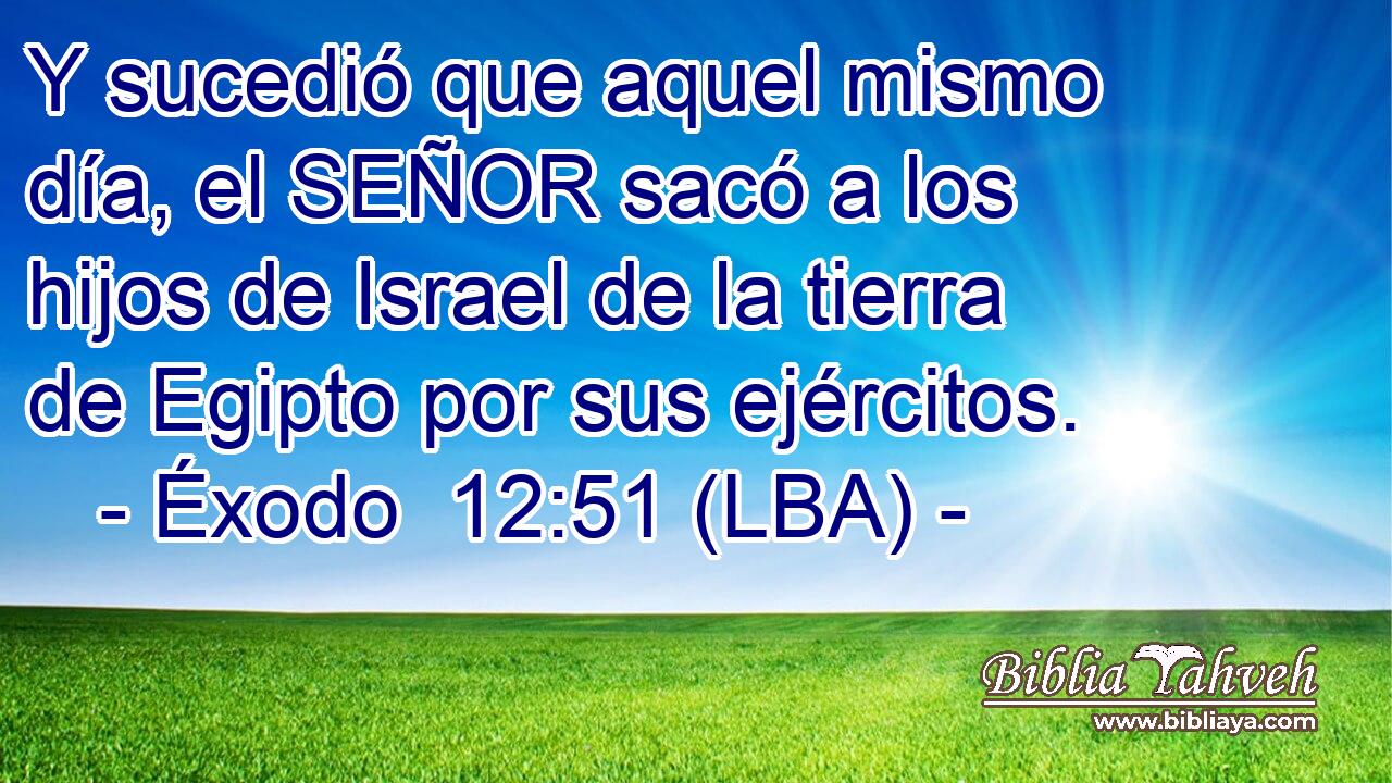 Y sucedió que aquel mismo día, el SEÑOR sacó a los hijos de Israel de la tierra de Egipto por sus ejércitos.
