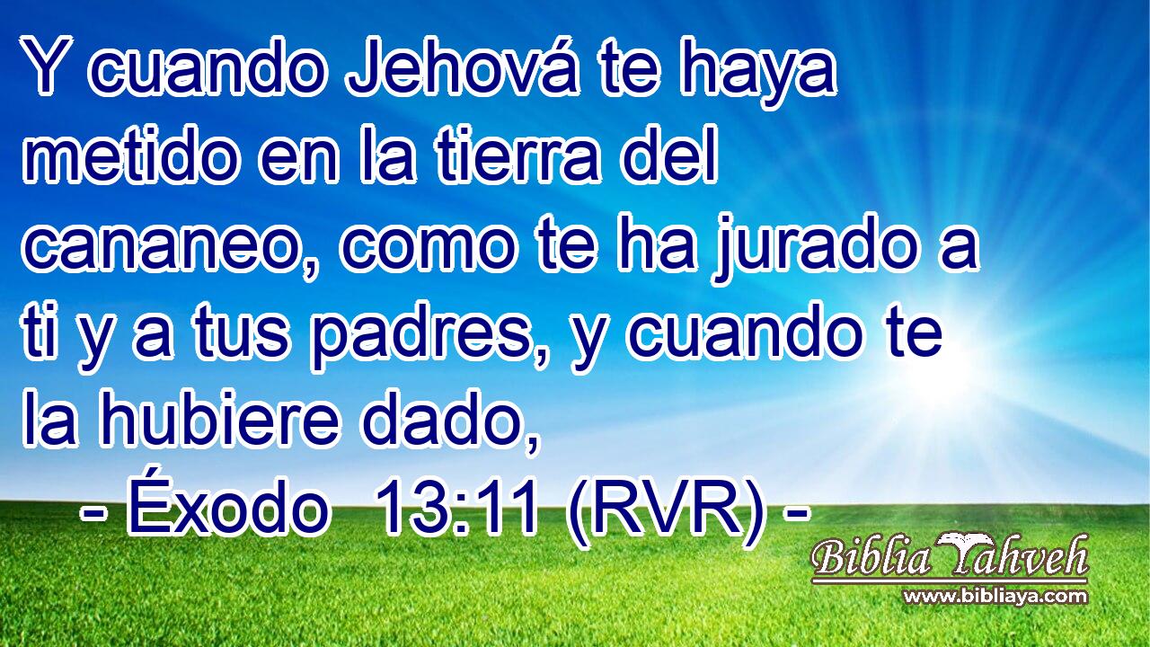 Y cuando Jehová te haya metido en la tierra del cananeo, como te ha jurado a ti y a tus padres, y cuando te la hubiere dado,