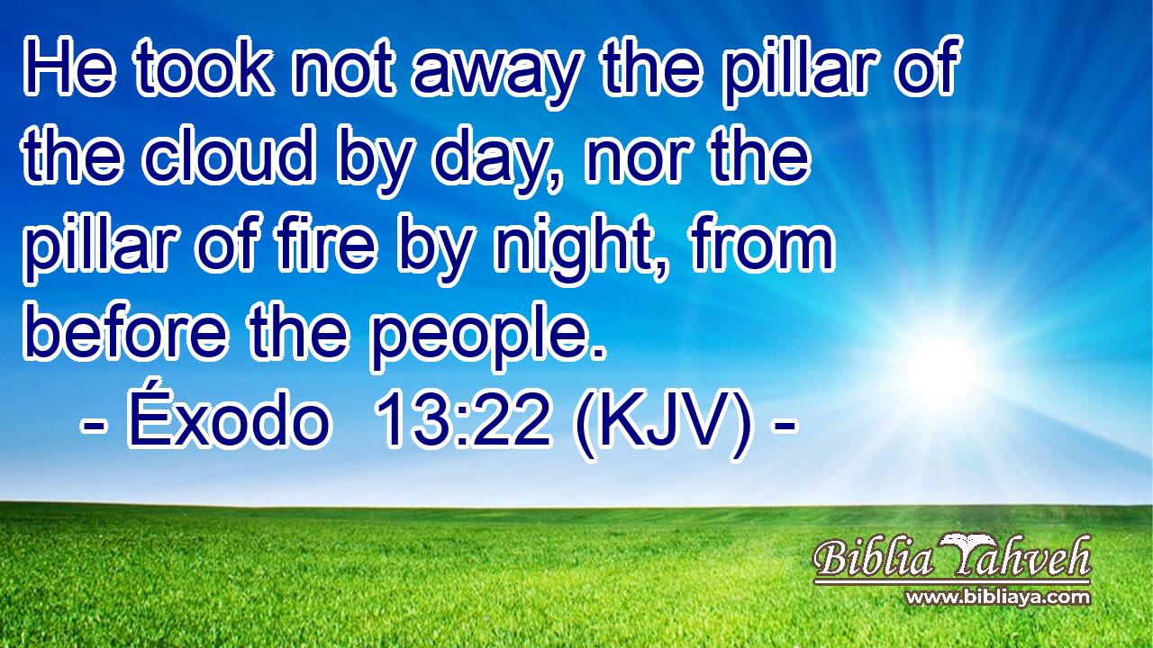 He took not away the pillar of the cloud by day, nor the pillar of fire by night, from before the people.