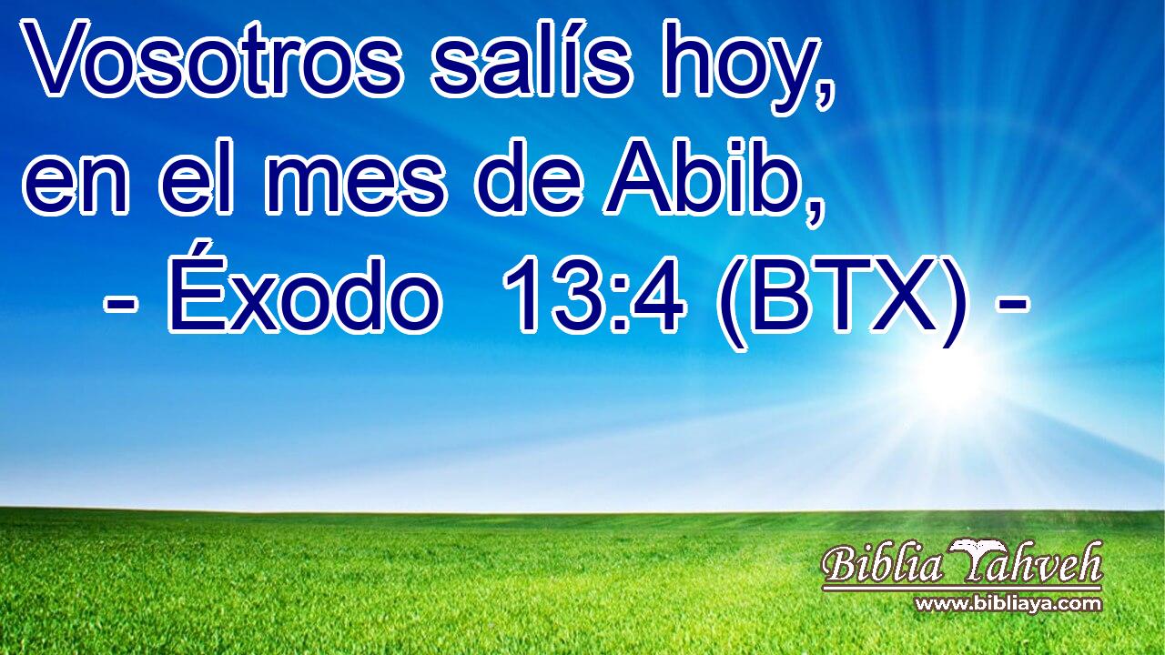 Vosotros salís hoy, en el mes de Abib,