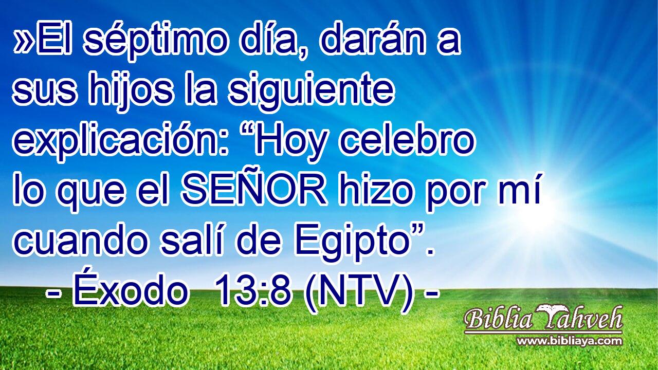 »El séptimo día, darán a sus hijos la siguiente explicación: “Hoy celebro lo que el SEÑOR hizo por mí cuando salí de Egipto”.
