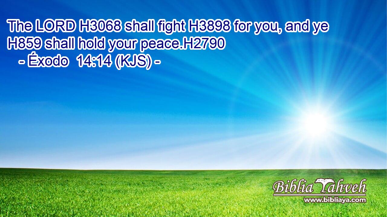 The LORD H3068 shall fight H3898 for you, and ye H859 shall hold your peace.H2790