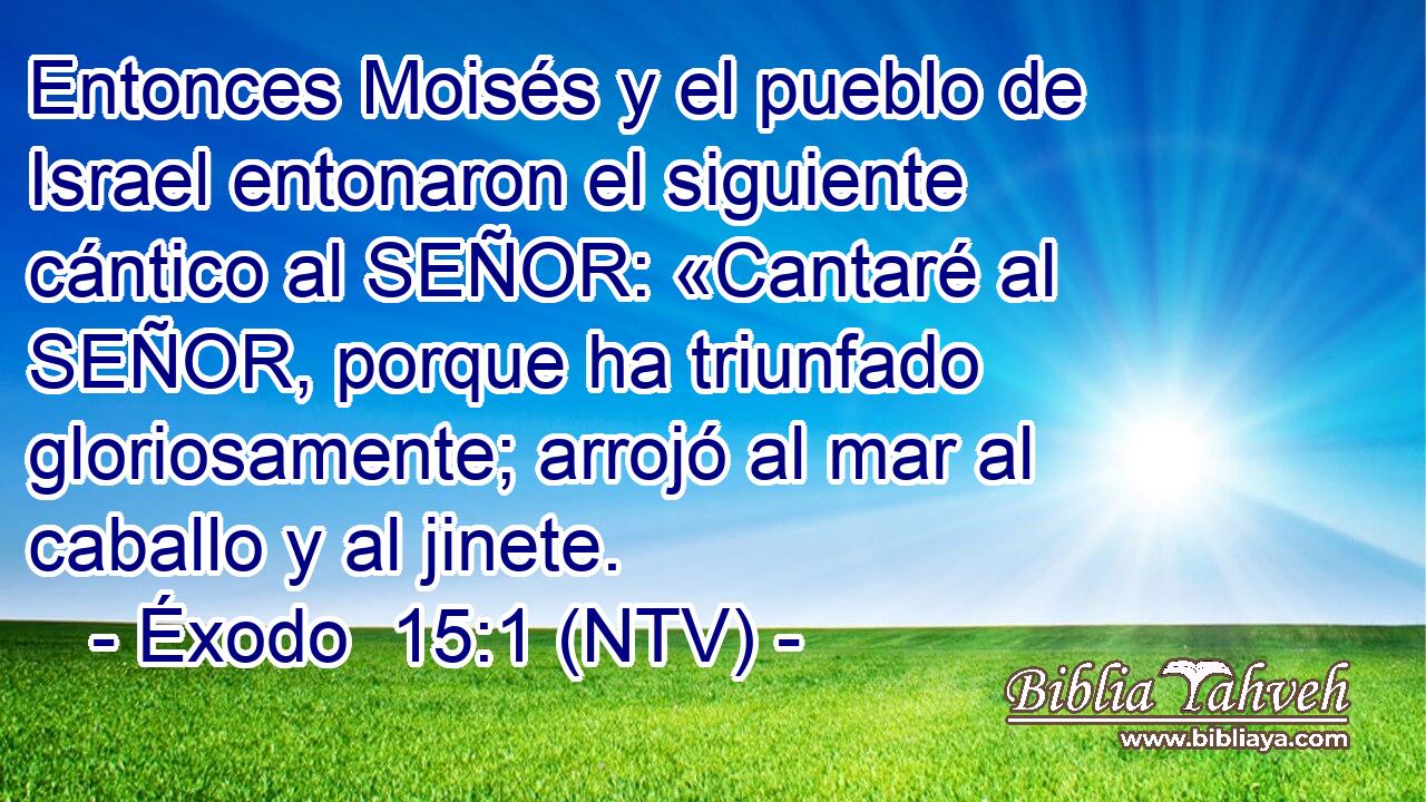 Entonces Moisés y el pueblo de Israel entonaron el siguiente cántico al SEÑOR: «Cantaré al SEÑOR, porque ha triunfado gloriosamente; arrojó al mar al caballo y al jinete.