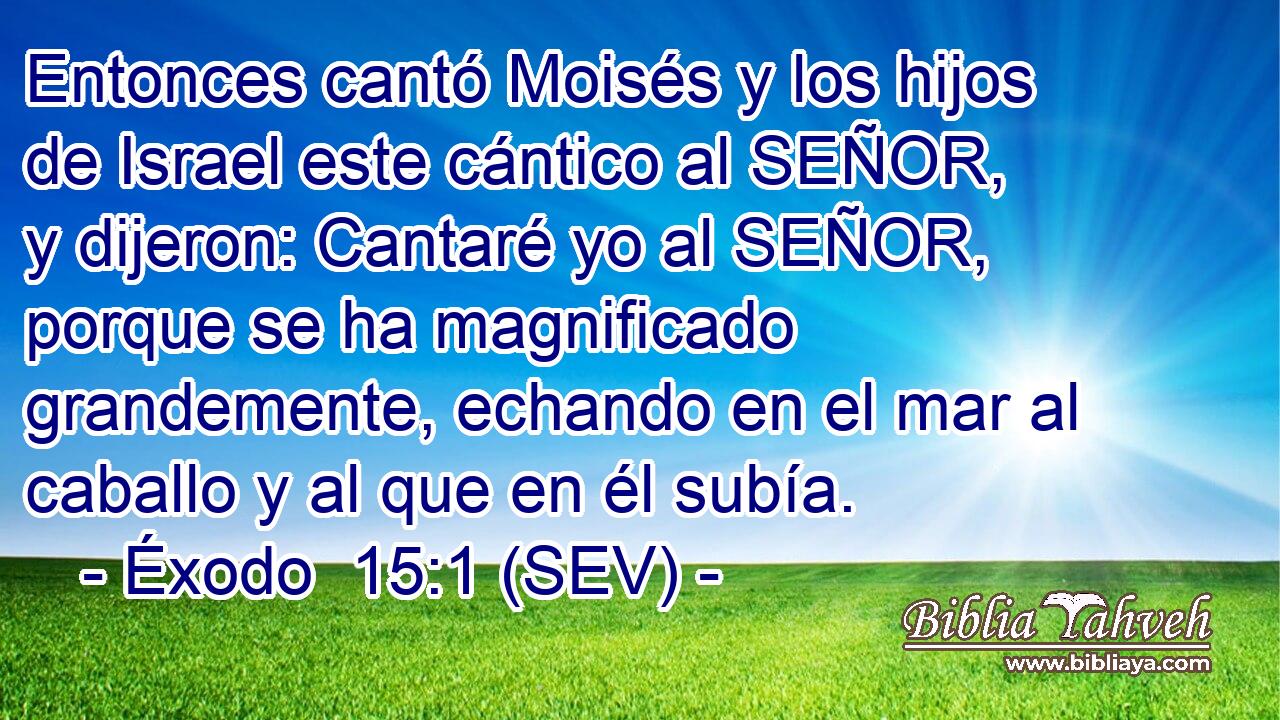 Entonces cantó Moisés y los hijos de Israel este cántico al SEÑOR, y dijeron: Cantaré yo al SEÑOR, porque se ha magnificado grandemente, echando en el mar al caballo y al que en él subía.