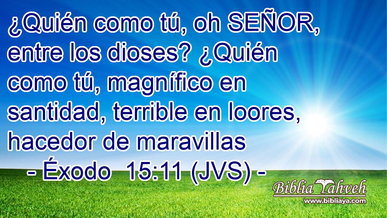 ¿Quién como tú, oh SEÑOR, entre los dioses? ¿Quién como tú, magnífico en santidad, terrible en loores, hacedor de maravillas