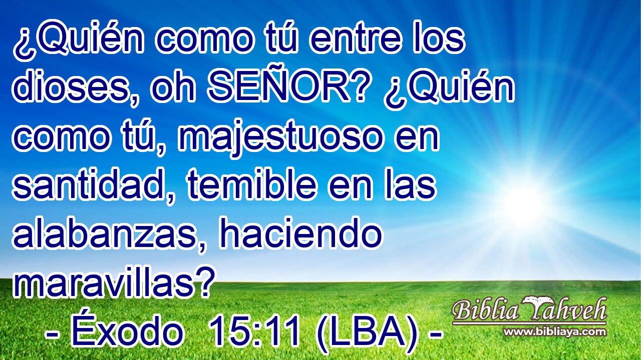 ¿Quién como tú entre los dioses, oh SEÑOR? ¿Quién como tú, majestuoso en santidad, temible en las alabanzas, haciendo maravillas?
