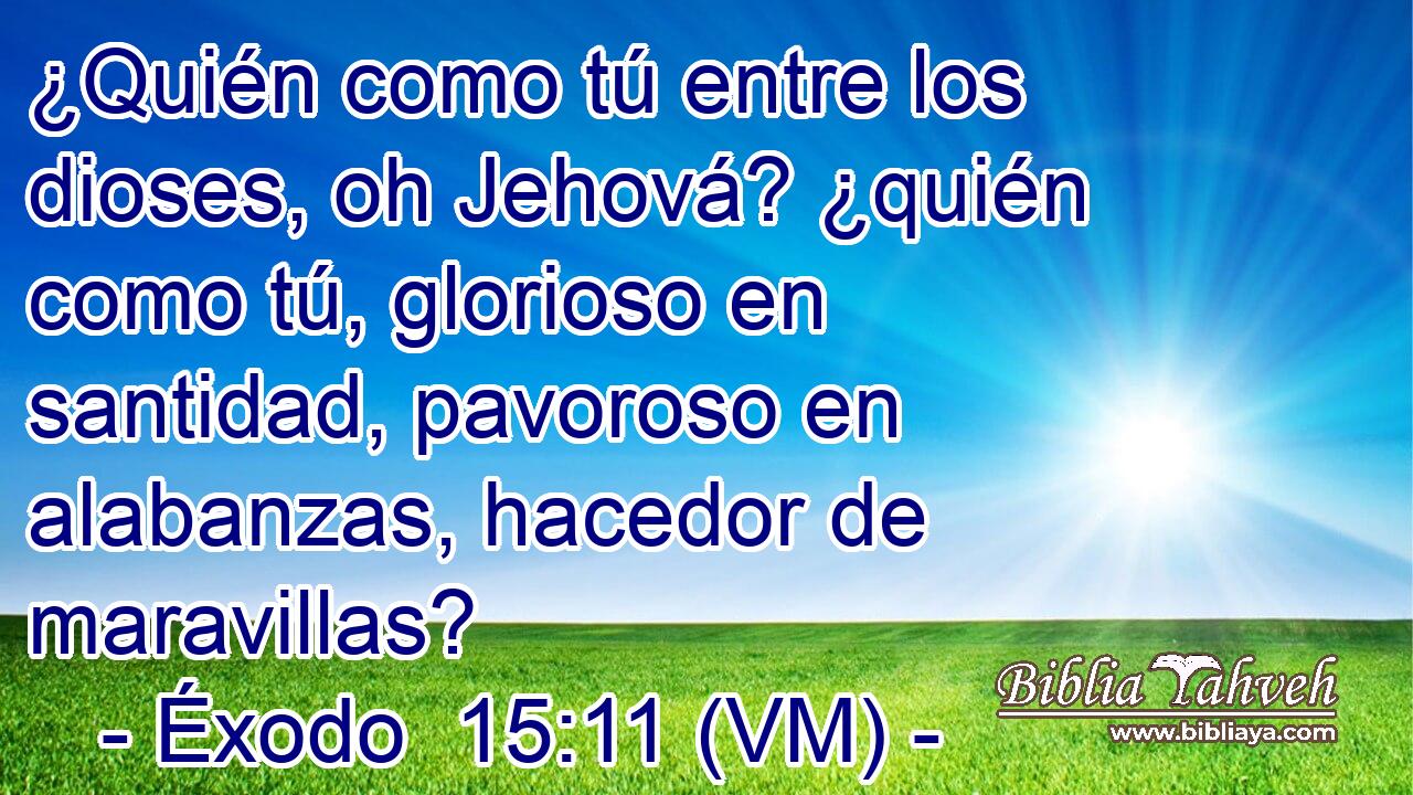  ¿Quién como tú entre los dioses, oh Jehová? ¿quién como tú, glorioso en santidad, pavoroso en alabanzas, hacedor de maravillas? 