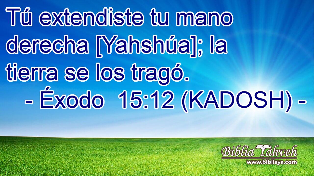  Tú extendiste tu mano derecha [Yahshúa]; la tierra se los tragó. 