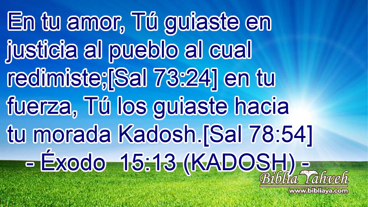  En tu amor, Tú guiaste en justicia al pueblo al cual redimiste;[Sal 73:24] en tu fuerza, Tú los guiaste hacia tu morada Kadosh.[Sal 78:54] 