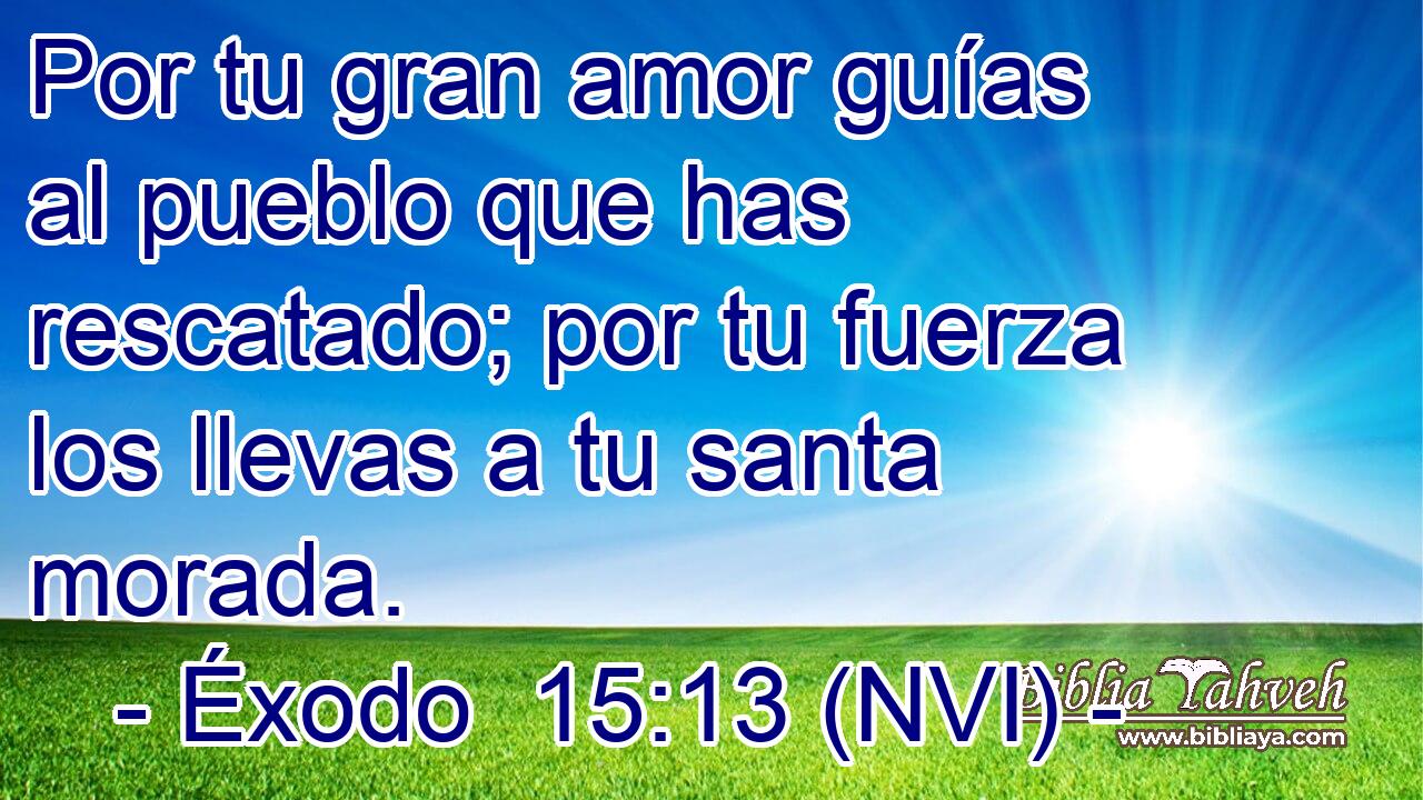  Por tu gran amor guías al pueblo que has rescatado; por tu fuerza los llevas a tu santa morada. 