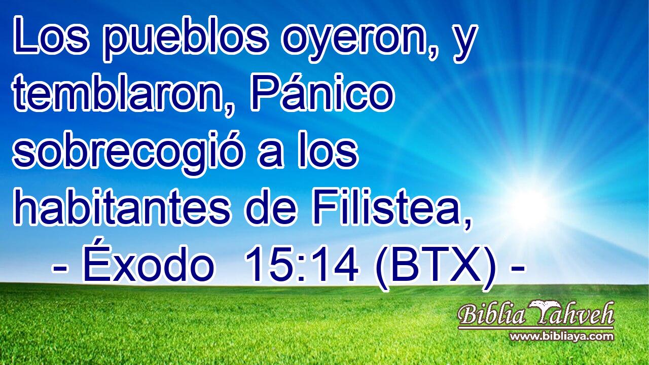 Los pueblos oyeron, y temblaron, Pánico sobrecogió a los habitantes de Filistea,
