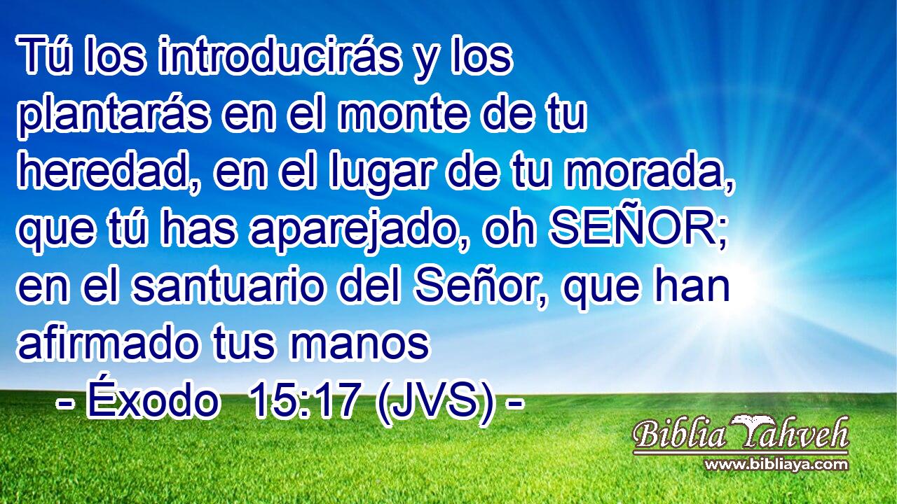 Tú los introducirás y los plantarás en el monte de tu heredad, en el lugar de tu morada, que tú has aparejado, oh SEÑOR; en el santuario del Señor, que han afirmado tus manos