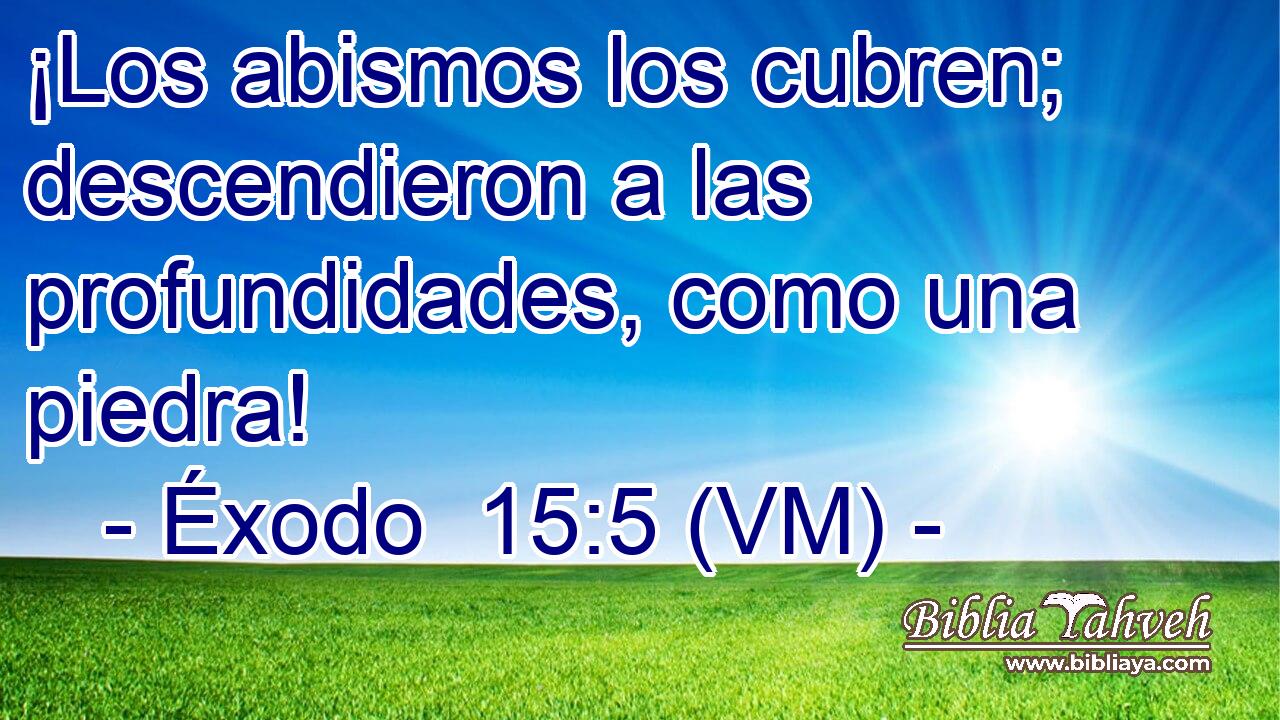  ¡Los abismos los cubren; descendieron a las profundidades, como una piedra! 