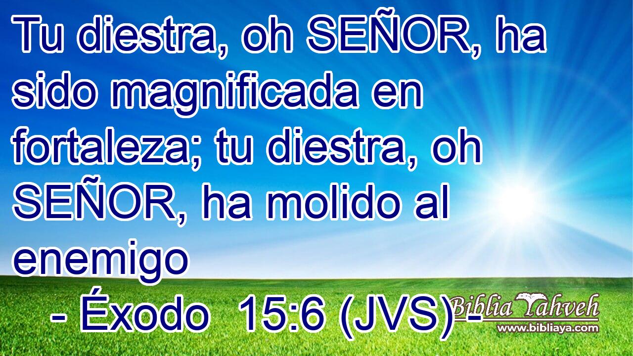 Tu diestra, oh SEÑOR, ha sido magnificada en fortaleza; tu diestra, oh SEÑOR, ha molido al enemigo