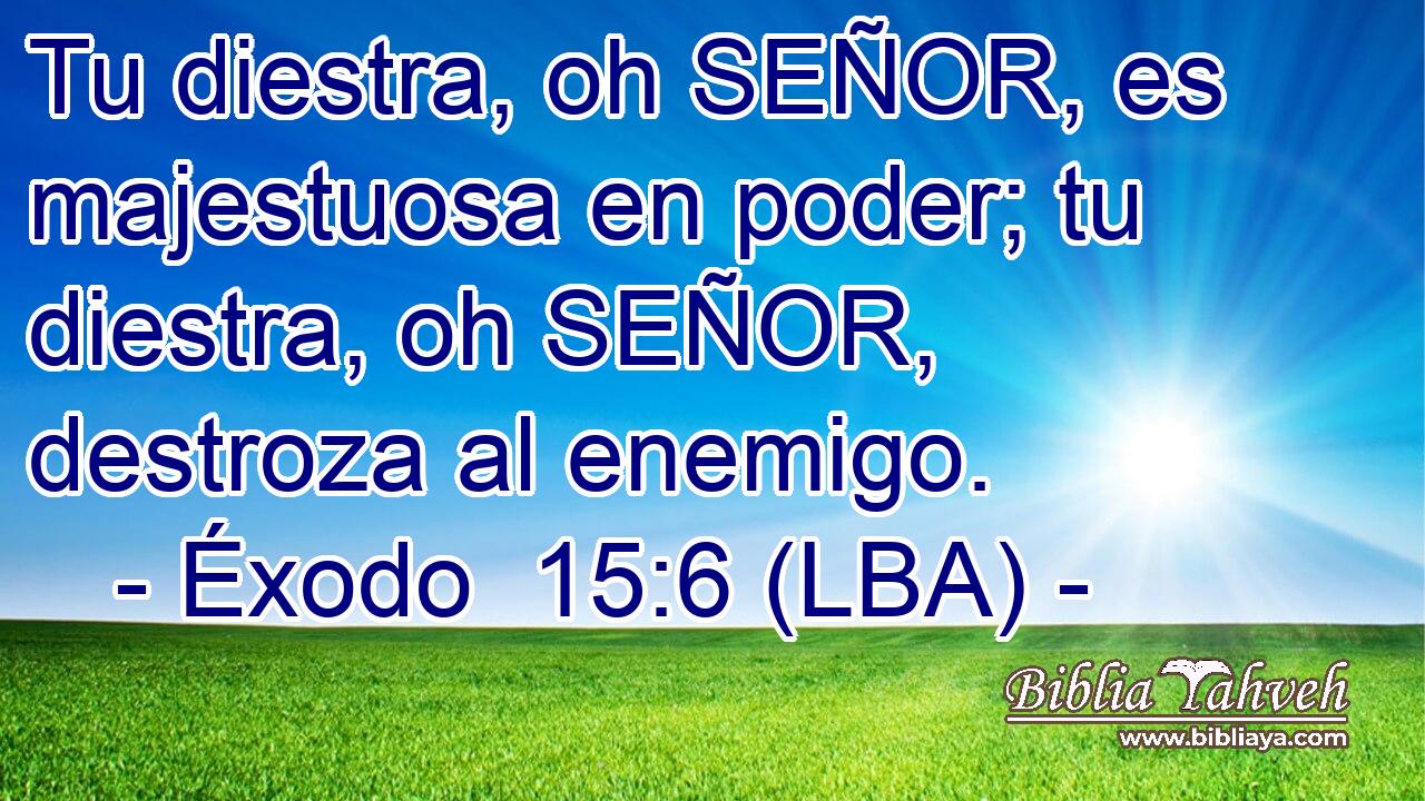 Tu diestra, oh SEÑOR, es majestuosa en poder; tu diestra, oh SEÑOR, destroza al enemigo.