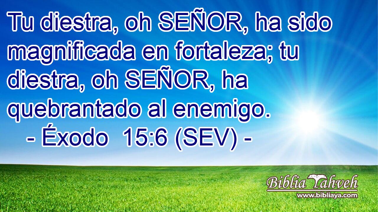 Tu diestra, oh SEÑOR, ha sido magnificada en fortaleza; tu diestra, oh SEÑOR, ha quebrantado al enemigo.