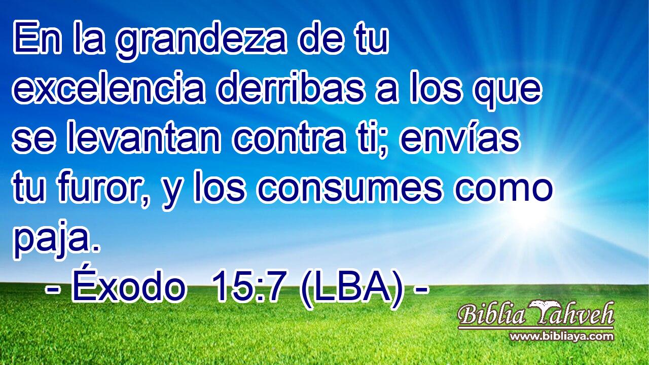 En la grandeza de tu excelencia derribas a los que se levantan contra ti; envías tu furor, y los consumes como paja.