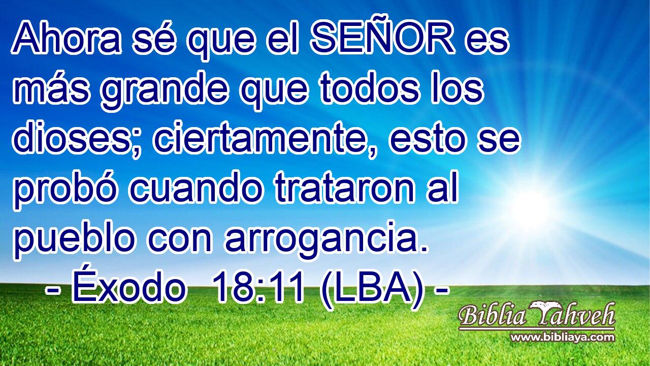Ahora sé que el SEÑOR es más grande que todos los dioses; ciertamente, esto se probó cuando trataron al pueblo con arrogancia.