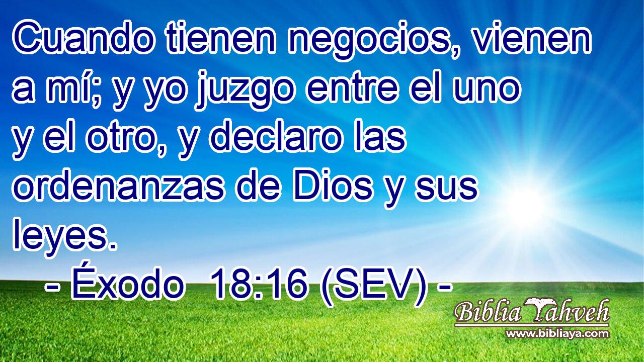 Cuando tienen negocios, vienen a mí; y yo juzgo entre el uno y el otro, y declaro las ordenanzas de Dios y sus leyes.