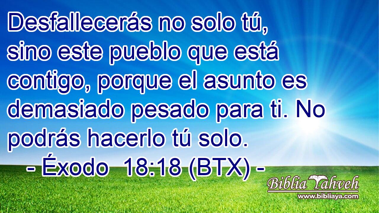 Desfallecerás no solo tú, sino este pueblo que está contigo, porque el asunto es demasiado pesado para ti. No podrás hacerlo tú solo.