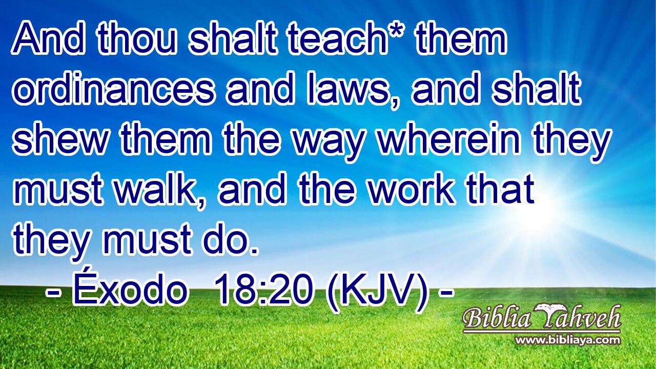 And thou shalt teach* them ordinances and laws, and shalt shew them the way wherein they must walk, and the work that they must do.