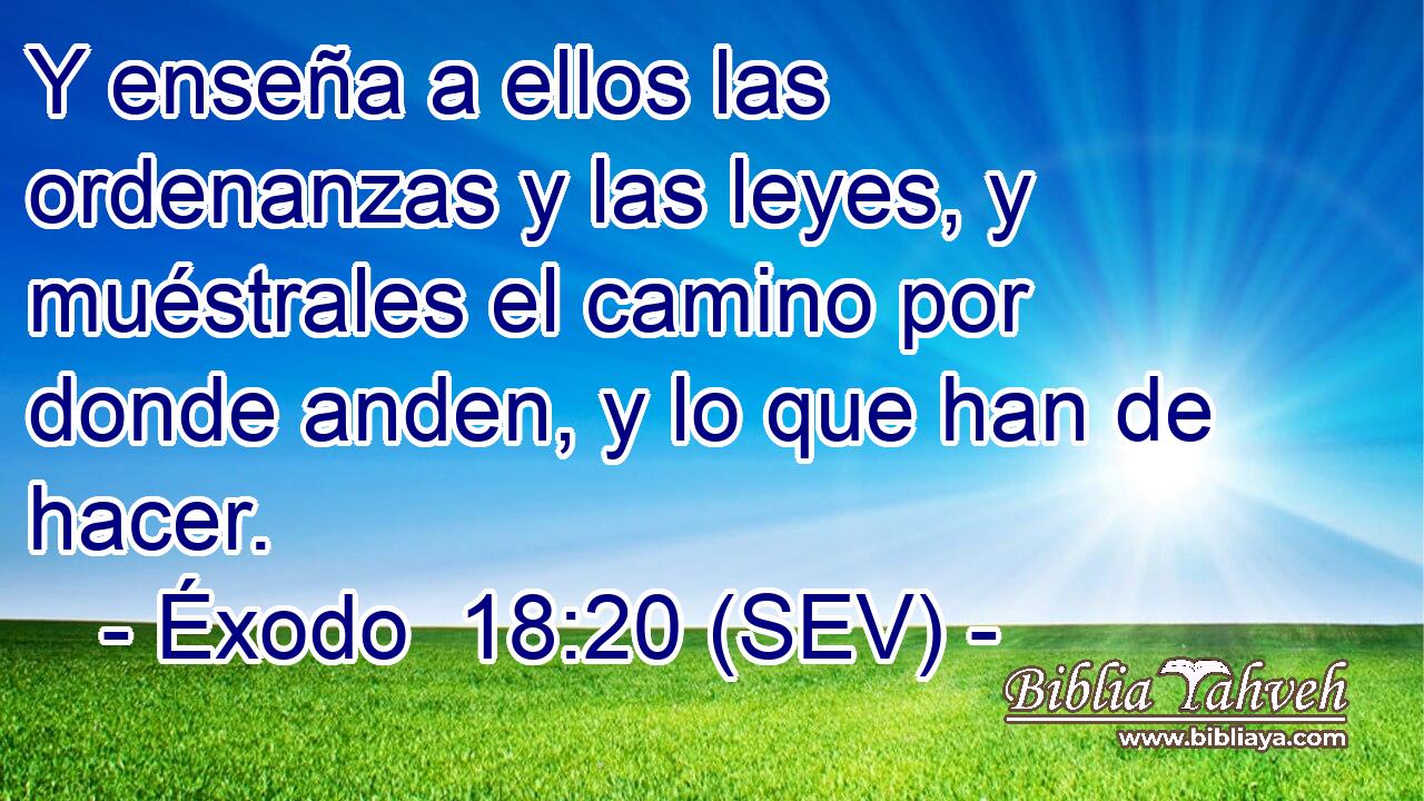 Y enseña a ellos las ordenanzas y las leyes, y muéstrales el camino por donde anden, y lo que han de hacer.