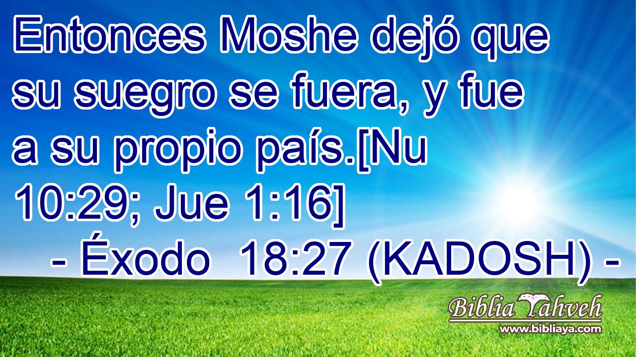  Entonces Moshe dejó que su suegro se fuera, y fue a su propio país.[Nu 10:29; Jue 1:16] 