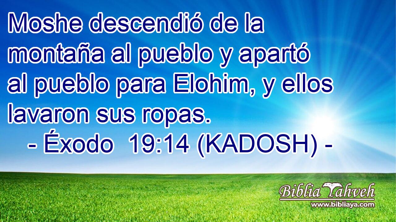  Moshe descendió de la montaña al pueblo y apartó al pueblo para Elohim, y ellos lavaron sus ropas. 