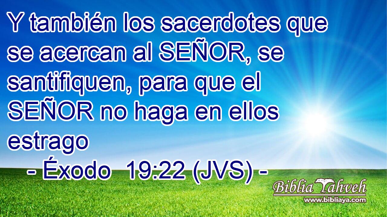 Y también los sacerdotes que se acercan al SEÑOR, se santifiquen, para que el SEÑOR no haga en ellos estrago