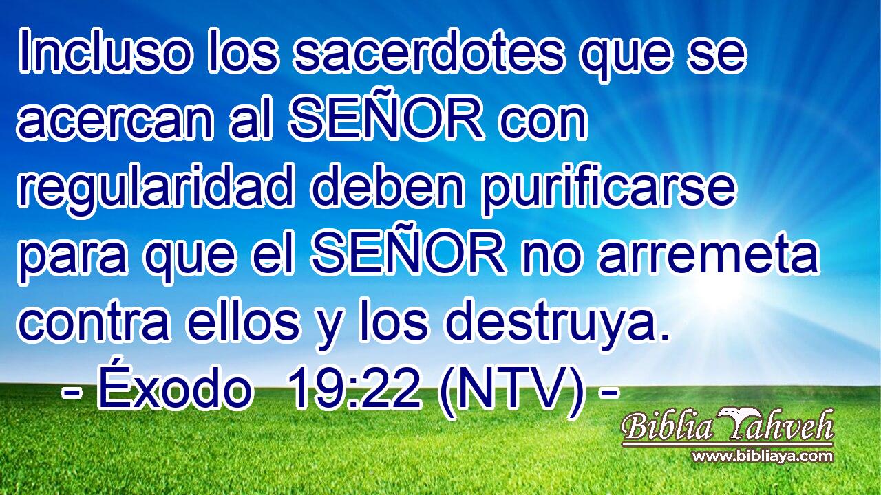 Incluso los sacerdotes que se acercan al SEÑOR con regularidad deben purificarse para que el SEÑOR no arremeta contra ellos y los destruya.