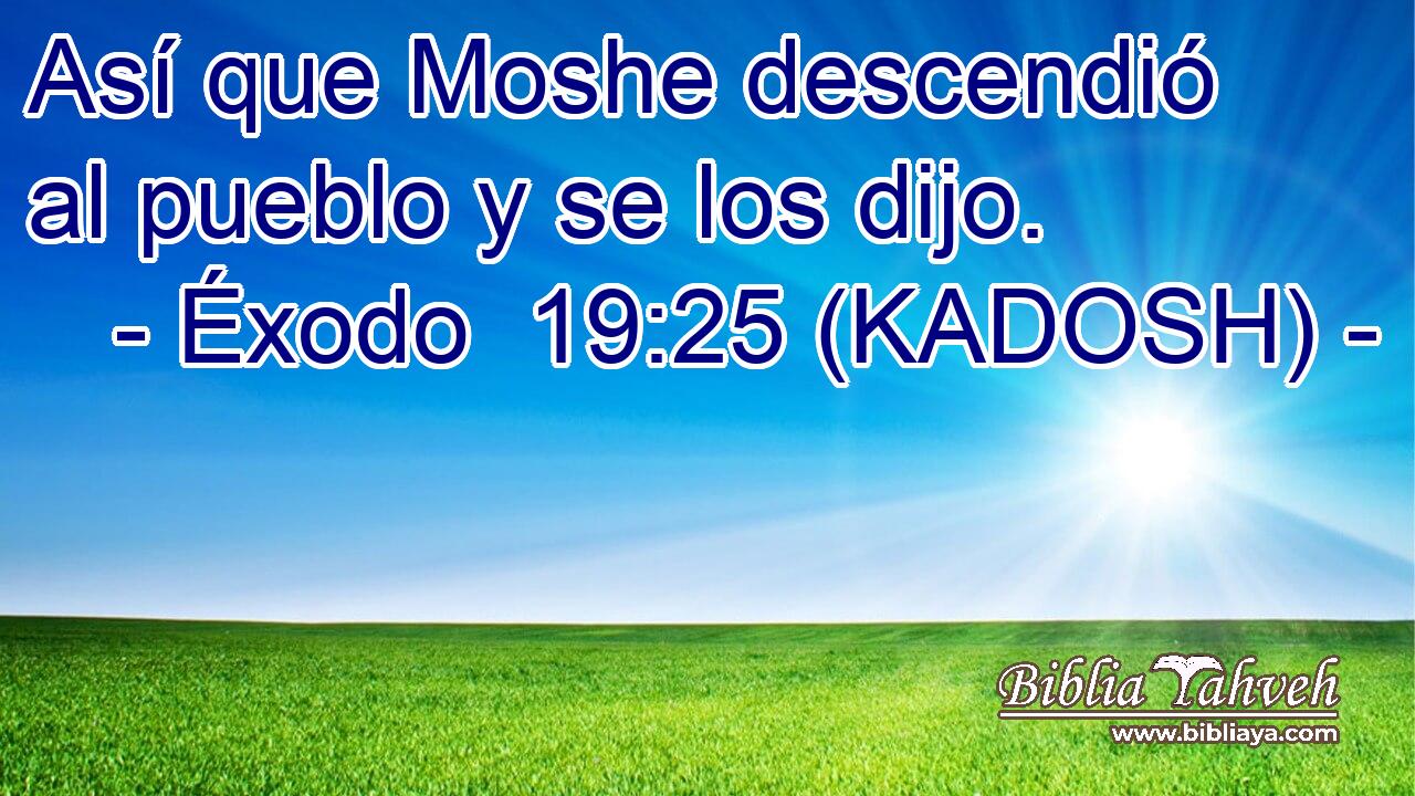  Así que Moshe descendió al pueblo y se los dijo. 