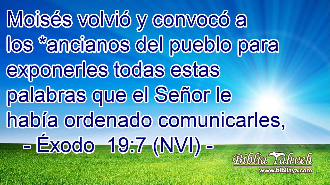  Moisés volvió y convocó a los *ancianos del pueblo para exponerles todas estas palabras que el Señor le había ordenado comunicarles, 