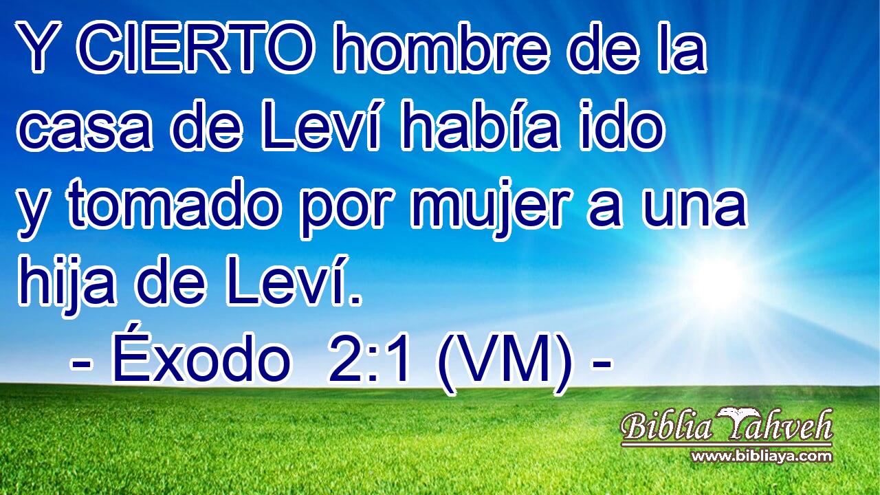  Y CIERTO hombre de la casa de Leví había ido y tomado por mujer a una hija de Leví. 