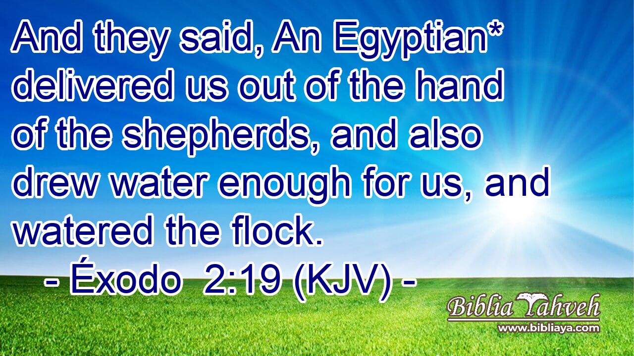 And they said, An Egyptian* delivered us out of the hand of the shepherds, and also drew water enough for us, and watered the flock.