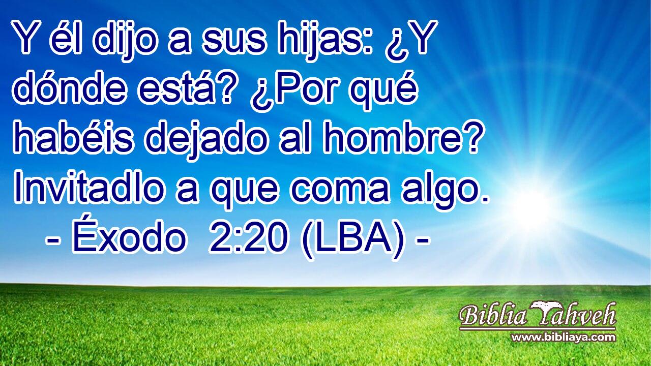 Y él dijo a sus hijas: ¿Y dónde está? ¿Por qué habéis dejado al hombre? Invitadlo a que coma algo.