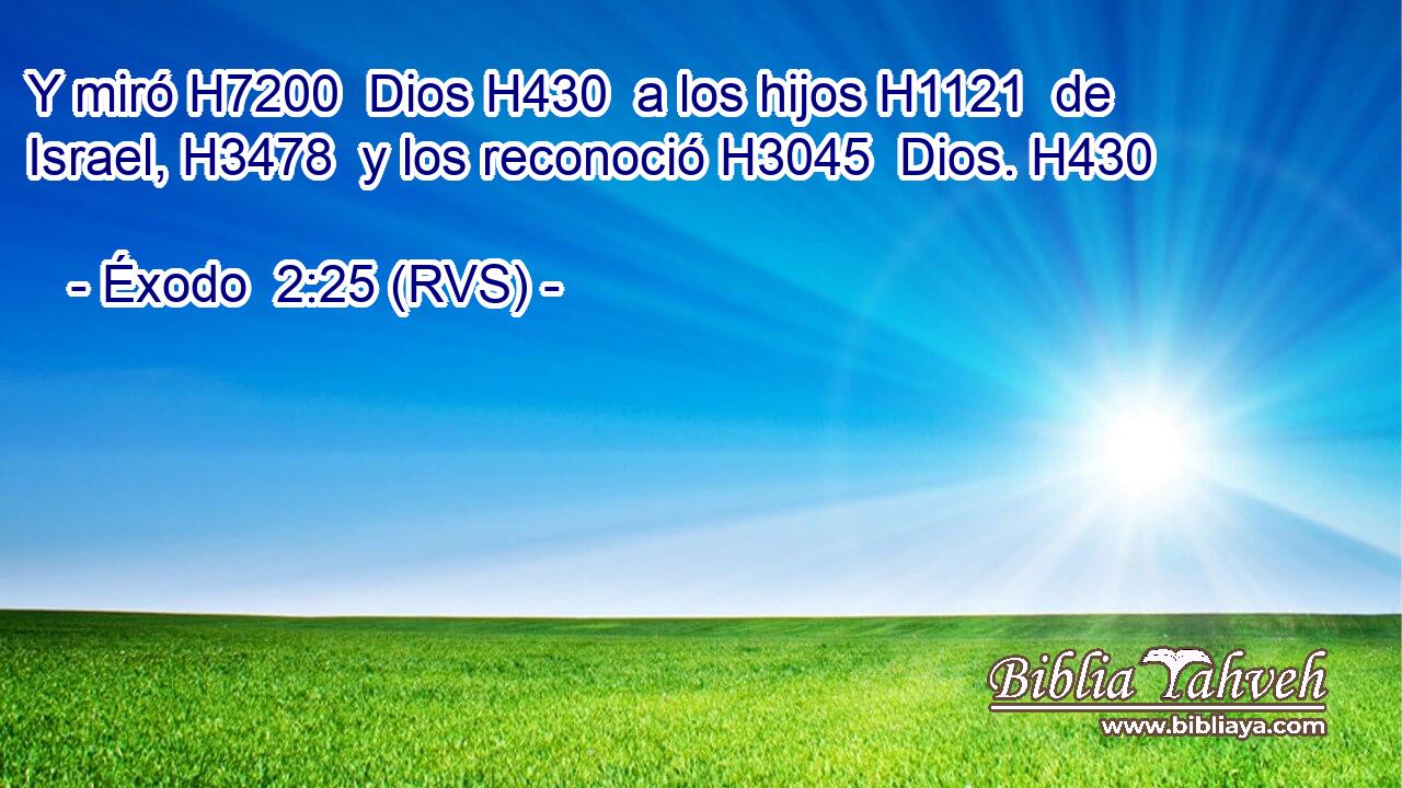 Y miró H7200  Dios H430  a los hijos H1121  de Israel, H3478  y los reconoció H3045  Dios. H430  