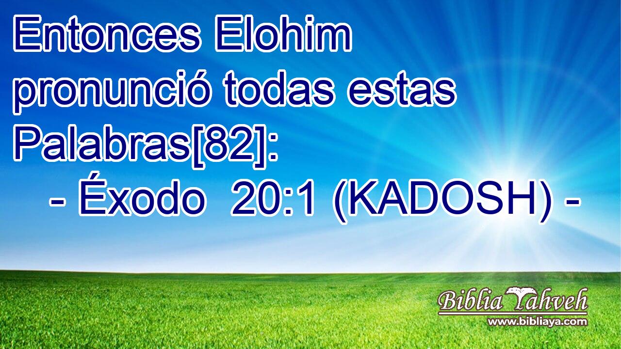  Entonces Elohim pronunció todas estas Palabras[82]: 