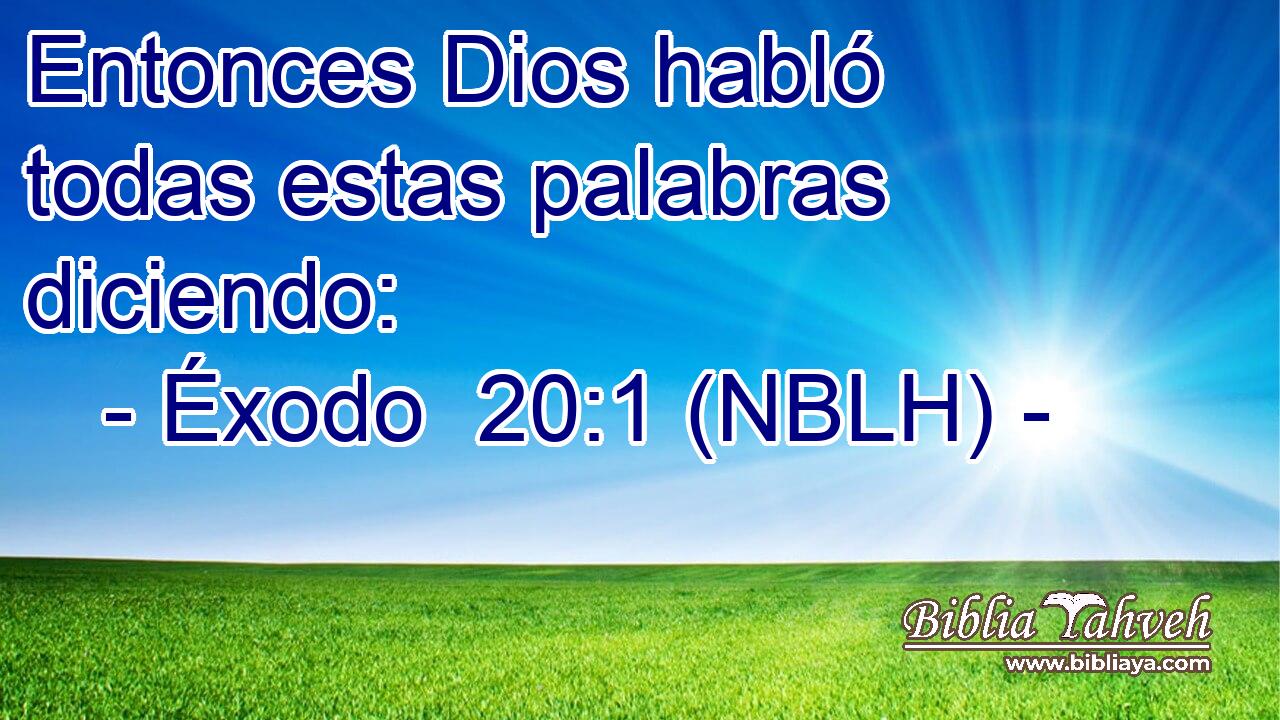  Entonces Dios habló todas estas palabras diciendo: 