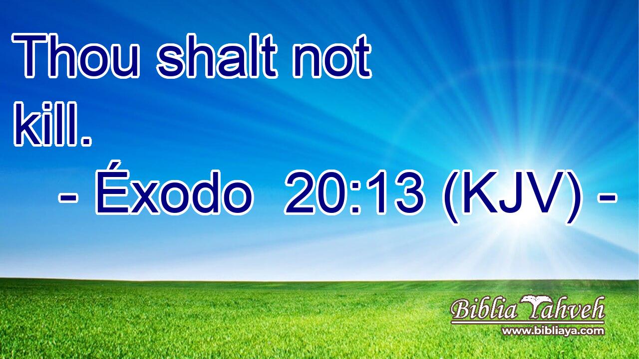 Thou shalt not kill.