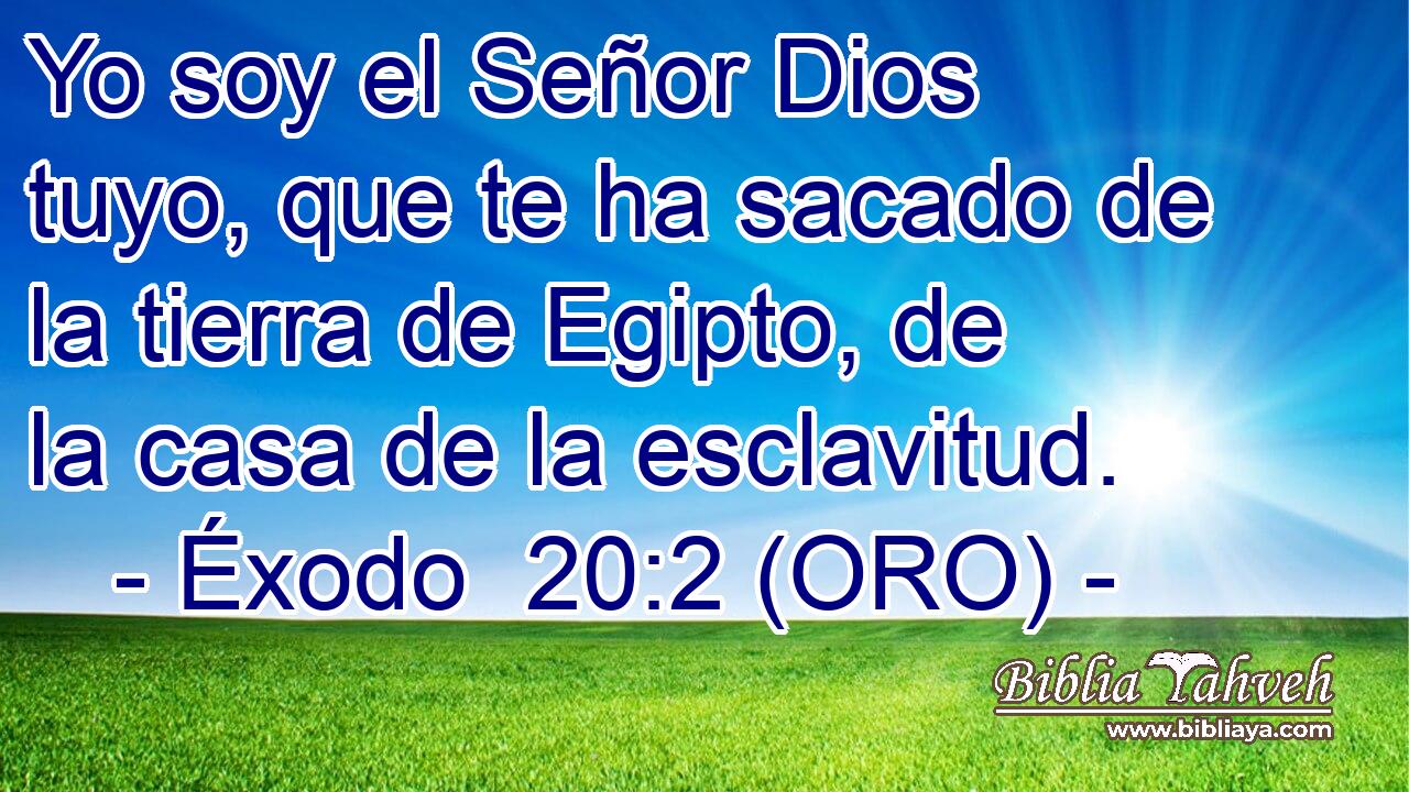  Yo soy el Señor Dios tuyo, que te ha sacado de la tierra de Egipto, de la casa de la esclavitud. 