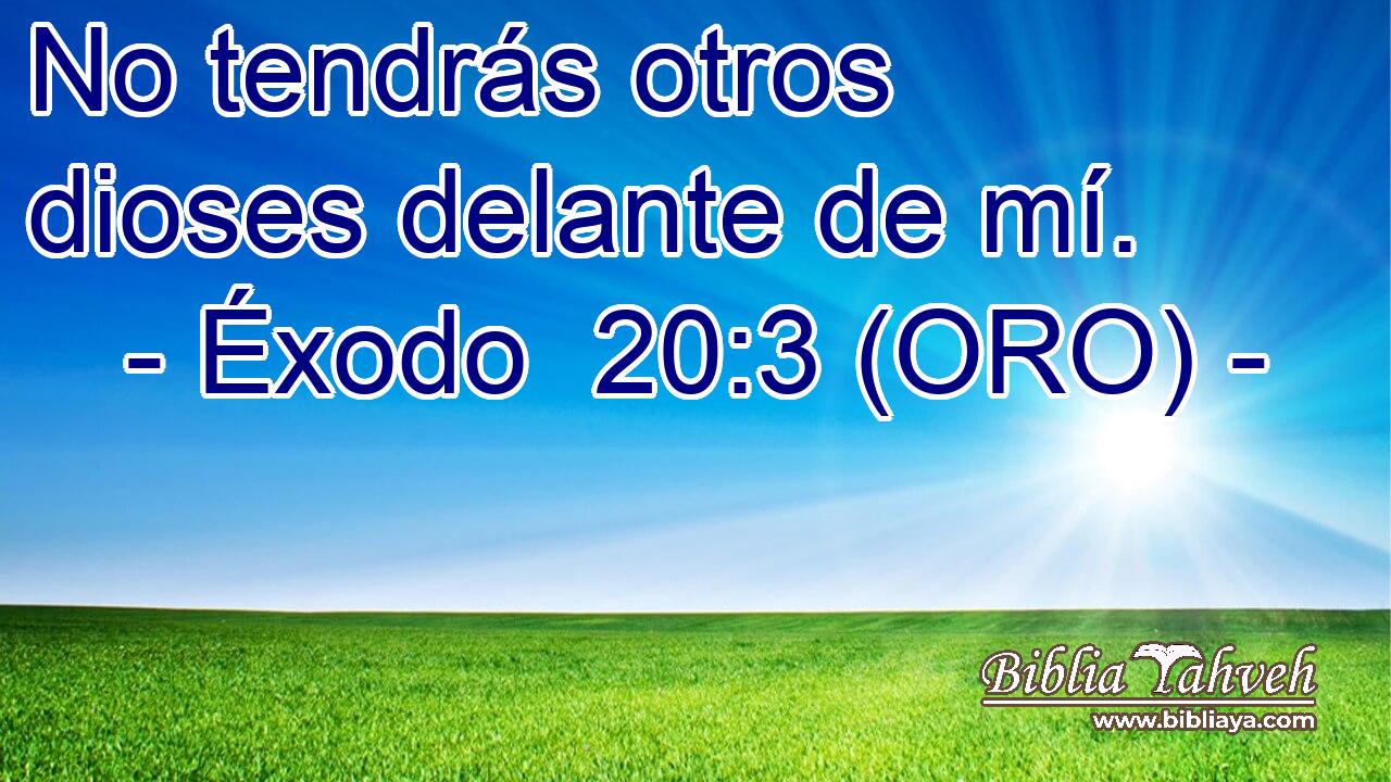  No tendrás otros dioses delante de mí. 
