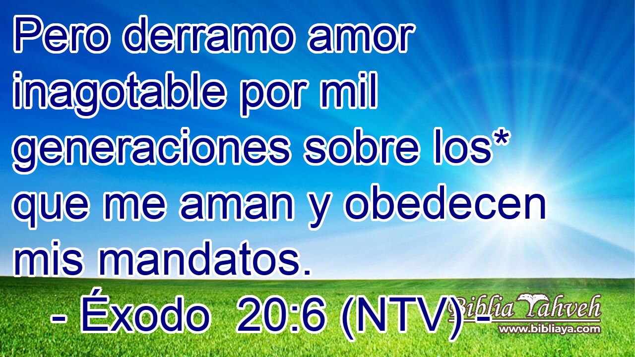 Pero derramo amor inagotable por mil generaciones sobre los* que me aman y obedecen mis mandatos.