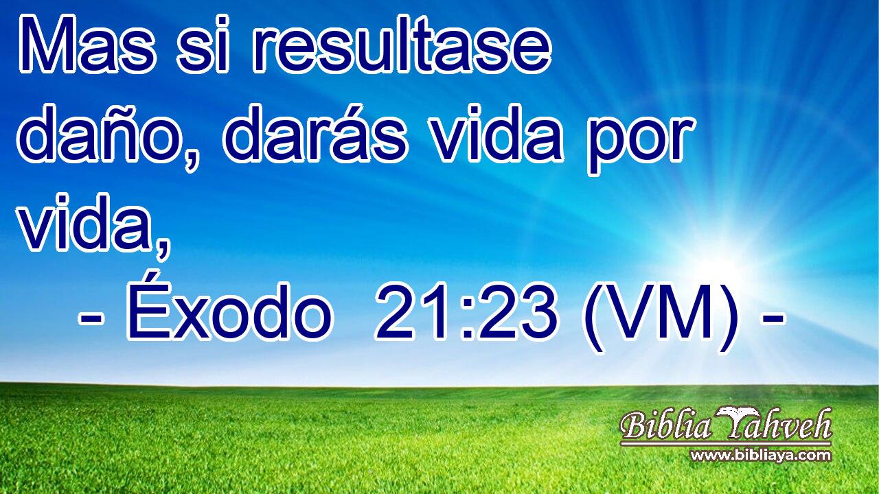  Mas si resultase daño, darás vida por vida, 