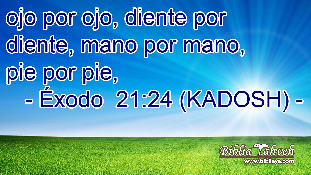  ojo por ojo, diente por diente, mano por mano, pie por pie, 
