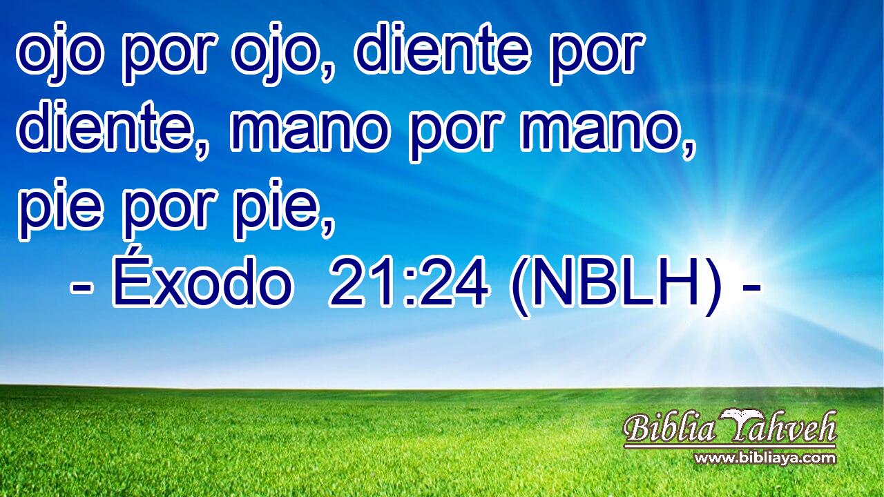 ojo por ojo, diente por diente, mano por mano, pie por pie, 